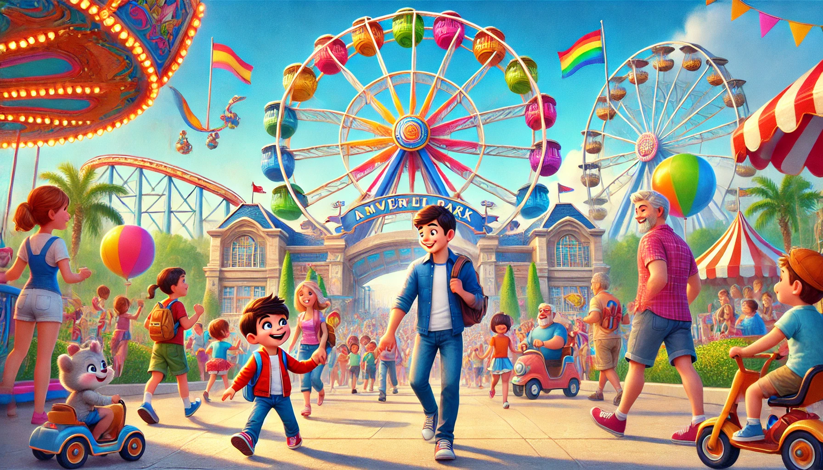 🎡 A Fun Day: Alex and His Dad at the Amusement Park 2 - İngilizce A1 Hikayeler